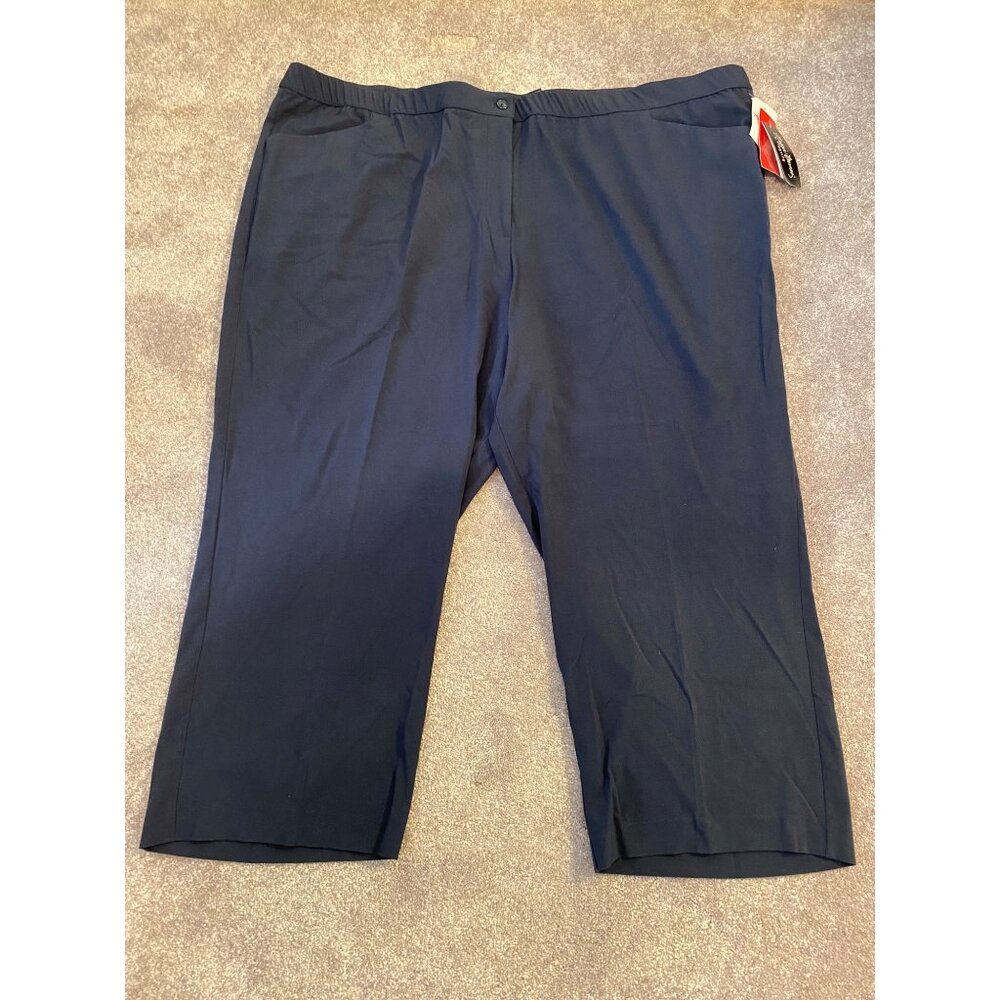 NWT Maggie Barnes Navy Petite Secret Slimmer Pants 34WP Polyester/Rayon Blend
